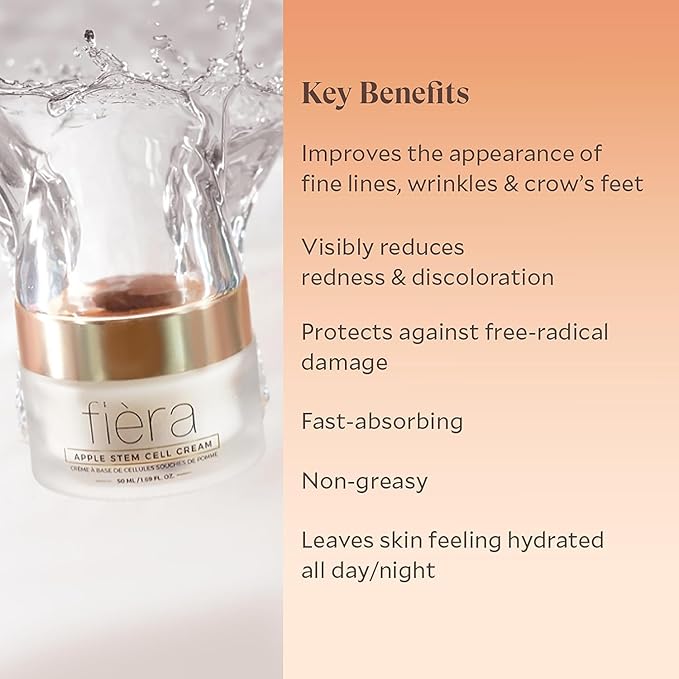 FI?RA 24-Hour Rejuvenating Face Cream with Apple Stem Cells - Anti-Aging Moisturizer for Mature Skin Day &amp Night Hydration Improves Skin Tone and Elasticity - 3.38 FL. OZ. / 100 ML (2 Pack)