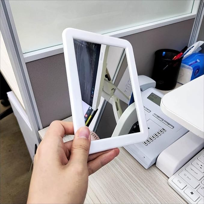 10 Pack White Magnetic Locker Mirror5 x 7 Iocker Mirror Magnetic - Small Mirrors for School Locker Bathroom Workshop Toolbox Office CabinetEasy Install