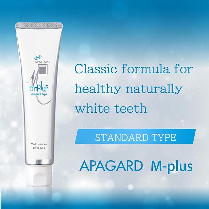 APAGARD® M-Plus Sangi's Nano-Hydroxyapatite Toothpaste for Naturally Whiter Teeth No Fluoride for Family use 125g / 4.4 oz Mild Mint Flavor Pack of 2