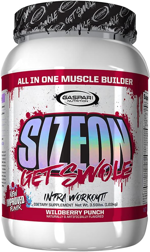 Gaspari Nutrition SizeOn The Ultimate Hybrid Intra-Workout Amino Acid &amp Creatine Formula Increased Muscle Volume &amp Muscle Recovery (3.59 Pound Wild Berry Punch)