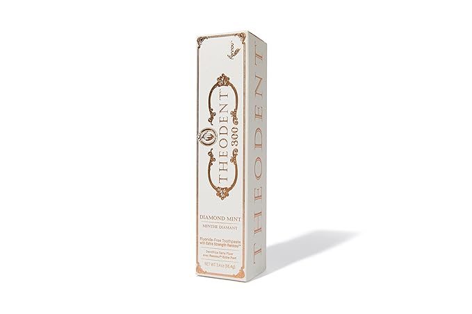 Theodent 300 Fluoride-Free Natural Toothpaste Clinical Strength for Remineralization and Sensitivity Reduction Whitening Crystal Mint (3.4 Ounces 96.4 Grams)