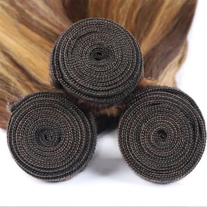 P427 Highlight Blonde Bundles Human Hair Brown Straight 3 Bundles 20 22 24 Inch Unprocessed Brazilian Virgin Remy Honey Blonde Straight Bundle Human Hair Extensions
