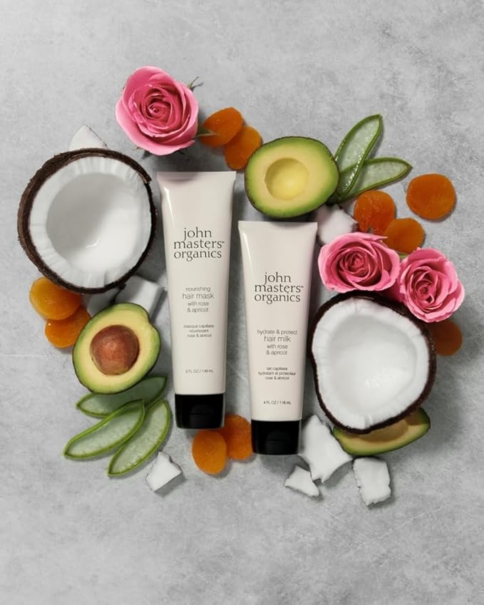 John Masters Organics ? Nourishing Hair Mask | Rose and Apricot | Deep Conditioning Hair Mask | Scalp Treatment | Avocado | Silicone &amp Paraben Free | Cruelty Free| Haircare for Men &amp Women (5