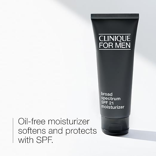 Clinique For Men Broad Spectrum SPF 21 Face Moisturizer | Oil Free Face Lotion With SPF | Hydrating + Protecting | For All Skin Types 3.4 Fl Oz