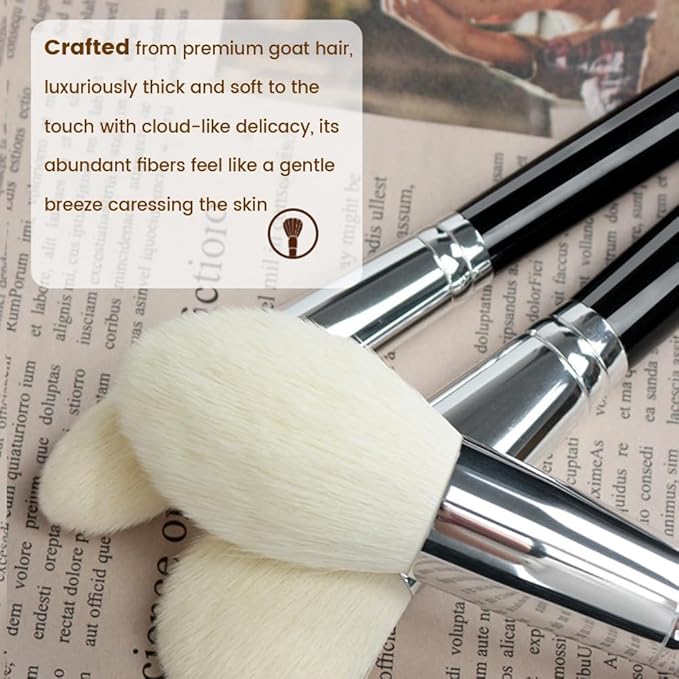 Professional Natural Travel Goat Hair Makeup Brushes with case 15Pcs Kabuki Face Powder &amp Eye Makeup Brush set With Ultra Soft Premium Dense Hair Valentines Day Gifts
