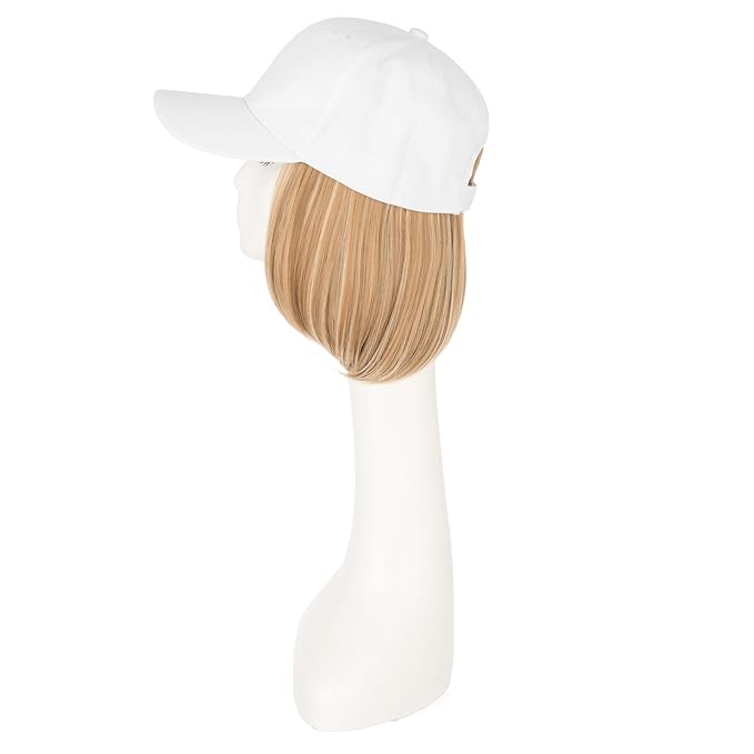 TESS Hat Wigs for Women Baseball Cap with Hair Attached Short Straight Synthetic Hair 6