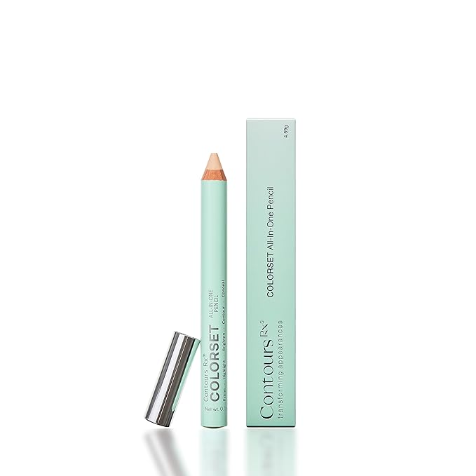Contours Rx COLORSET All-in-One Pencil ? Brighten Highlight Prime Contour &amp Conceal | Smooth Canvas for Eye Shadow &amp Uneven Skin Tone | Hydrating Vegan &amp Gluten-Free