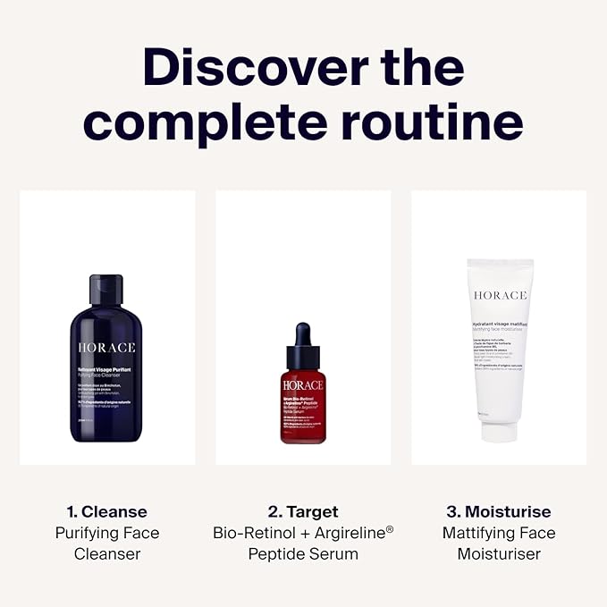 HORACE Bio-Retinol + Argireline Peptide Face Serum for Men - For Wrinkles Dark Spots and Elasticity - Vegan Skin Care for All Skin Types - Unscented 30ml