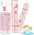 Bikini Shaver Trimmer 2.0 2 in 1 Bikini Trimmer for Women Dual Head Shaver Women 2 in 1 Wet &amp Dry Waterproof Electric Bikini Trimmer for Face Body &amp Intimate Areas (Pink)