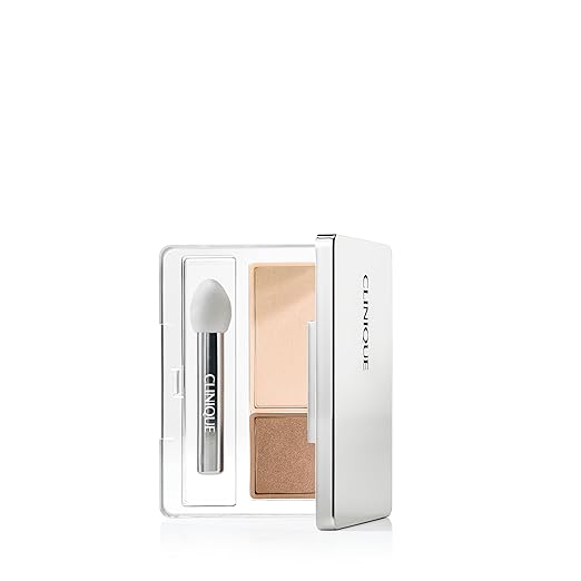 Clinique All About Shadow Duo Eye Shadow Makeup | Safe For Sensitive Eyes | Buildable + Long-Wearing Color | Smooth Easy Application | Buildable + Long-Wearing Color | Smooth Easy Application