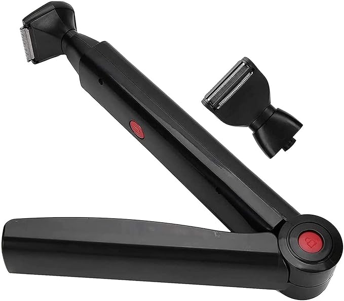 Electric Back Hair Shaver Hair Trimmer Body Hair Removal Tool USB New Body Razor with 2 Shock Absorber Flex Heads Better Control Do-it-Yourself 180 Degrees Foldable for Men Women Pain-Free Shave