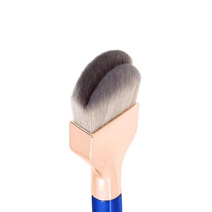 Bdellium Tools Professional Makeup Brush - Golden Triangle 971 Large Slanted Double Dome Blender - With All Vegan and Soft Synthetic Fibers For Foundation Application &amp Blending (Blue 1pc)