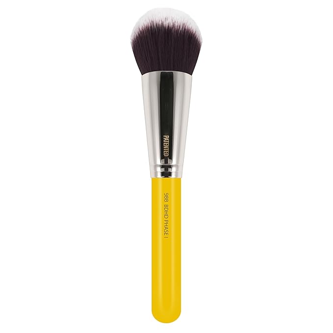 Bdellium Tools Professional Makeup Brush - Studio Series 988 BDHD Phase I Large Face Foundation/Powder - With Soft Synthetic Fibers For Application &amp Blending (Yellow 1pc)