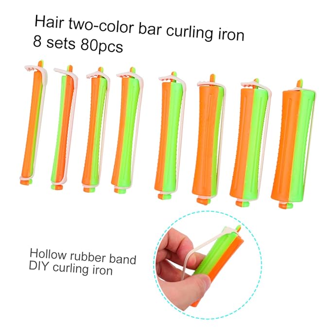 10-Piece Hair Curling Rod Set Double Color Hollow Perm Rods for DIY Styling Suitable for Home and Salon Use Fashionable Hair Curlers