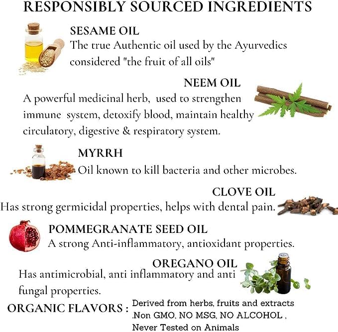 Organic Oil Pulling for Teeth and Gums | Natural Cinnamon Flavored Oral Rinse Mouthwash | Essential Oils for Bad Breath | Ayurvedic Oil Pulling for Whitening Teeth &amp Fresh Breath Family Size-32 F