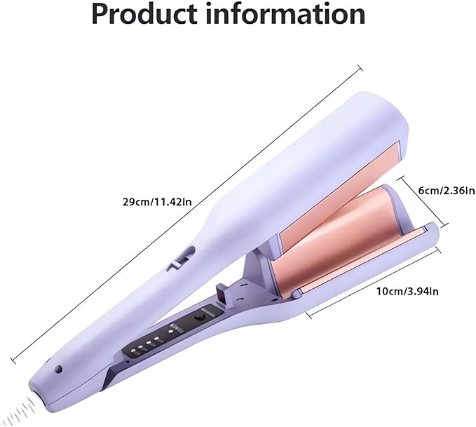 French Wave Curling Iron - 2024 New Wave Curling Iron for Long Short Hair with 4 Temp S Shape Hair Curler for Women Portable Electric Curling Heated Styling Comb Anti-Scald 15s Fast Heating