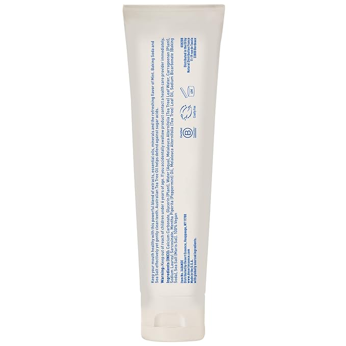 Desert Essence Tea Tree Oil Toothpaste - Mint - 18.75 Oz (6.25 Oz * Pack of 3) - Refreshing Taste - Deep Cleans Teeth &amp Gums - Helps Fight Plaque - Sea Salt - Pure Essential Oil - Baking Soda