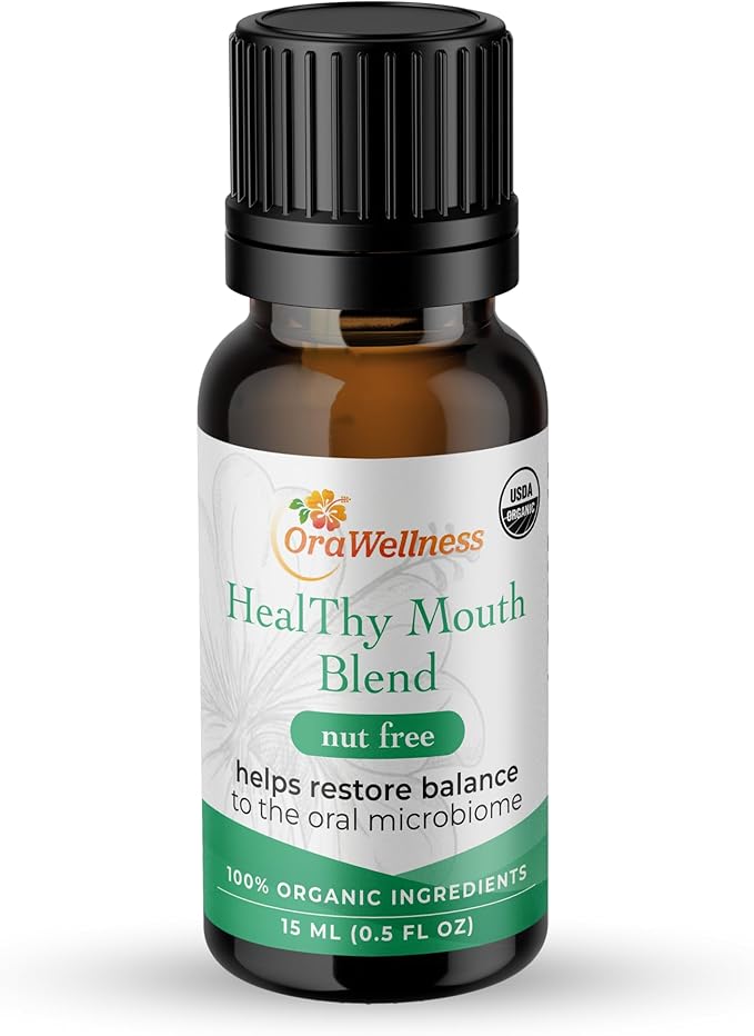 OraWellness Nut Free Healthy Mouth Blend Organic Toothpaste &amp Mouthwash Alternative Tooth Oil Natural Mouth Rinse for Healthy Teeth &amp Gums for Women Men and Kids Pack of 1