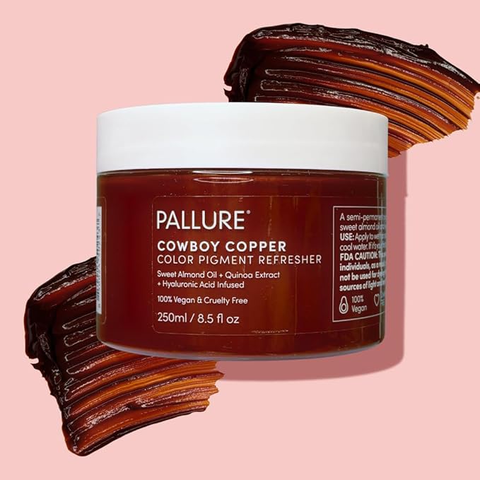 Pallure Color Pigment Refresher Mask Semi Permanent Hair Color Depositing Conditioner 8.5 Oz (Copper Brown)