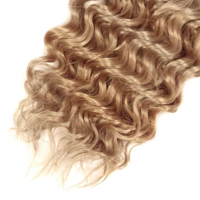Ash Blonde Bundles #22 Deep Wave Bundle Blonde Human Hair Bundles 22 24 26 inch #22 Wet and Wavy Bundle 150g