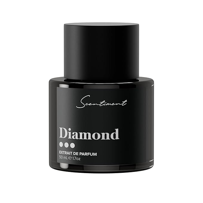 Scentiment Diamond Fragrance - Luxurious Jasmine Saffron &amp Ambergris Perfume | Long-Lasting Unisex Eau de Parfum 50ml
