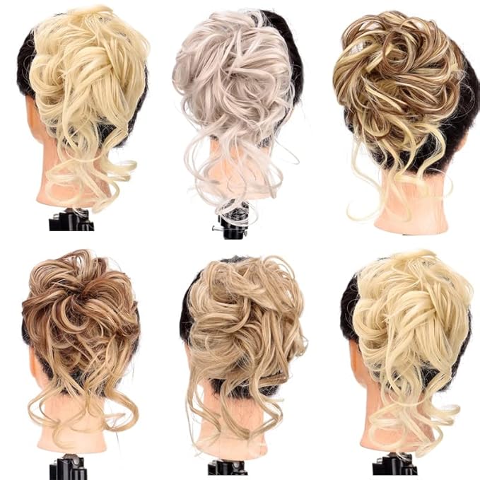 Hair Accessories Synthetic Hair Bun Messy Curly Bun Claw Clip Bun Headband Wig Ponytail Hair Extensions Women Wig Hair Bun Hair Pieces For Women(SW207-05)