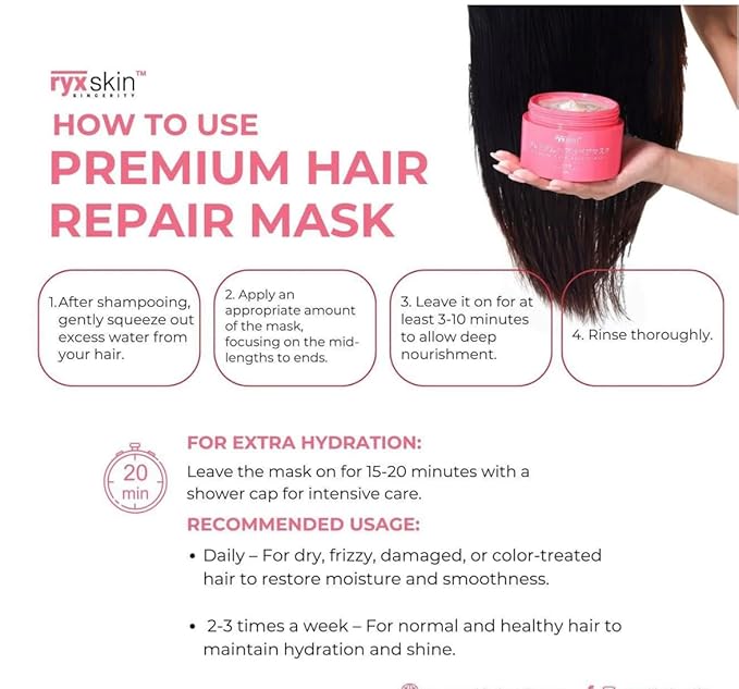 Premium Hair Repair Mask 180g Japan Made Ryxskin