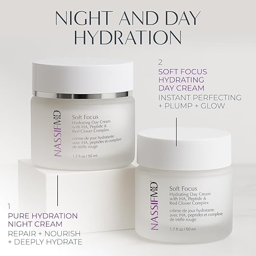NassifMD Pure Hydration Rejuvenating Night Cream Deep Moisturizing and Smoothing Formula for Overnight Skin Renewal Ideal for Dry and Mature Skin