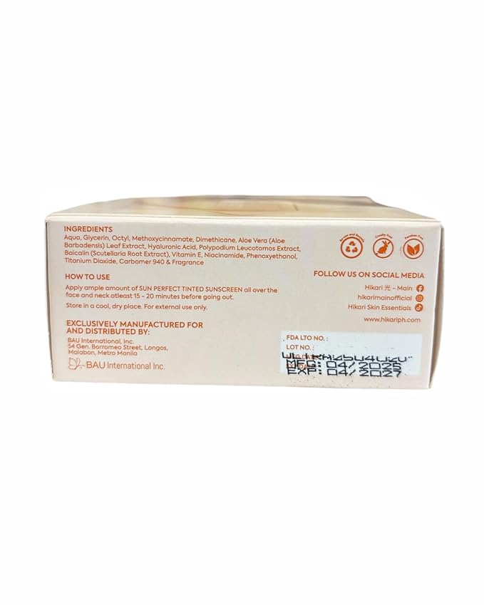 Hikari Skin Essentials Ultra Fresh &amp Premium Sun Perfect Tinted Sunscreen - 50ml each