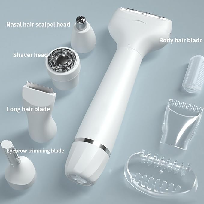 Pluxy Epil Pro 3.0 Women Face Epilator Pluxy Hair Removal for Face5-in-1 Painless Body Shaver and Facial Epilator Rechargeable Bikini Trimmer Female Shaver for Facial Legs Underarm Nose