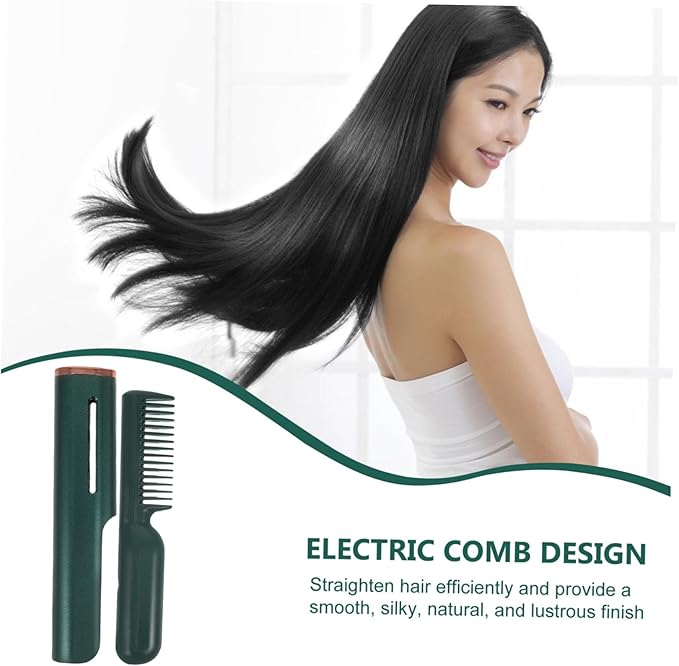 Electric Heating Comb for Hair Straightening Portable Hairstyling Tool with Quick Heat Up Compact Design for Home Travel Use for All Hair Types