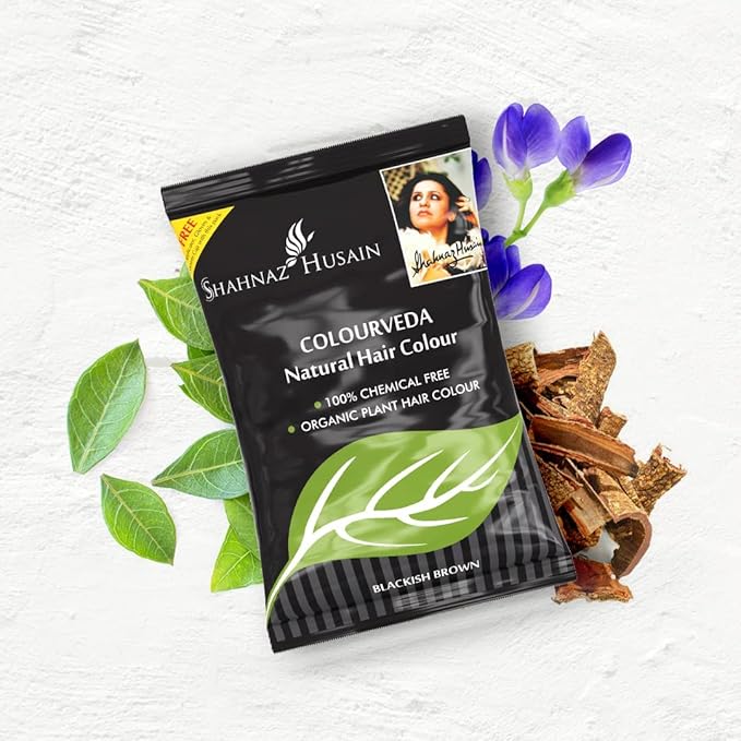 Shahnaz Husain Colourveda Natural Hair Colour Blackish Brown 100g (Pack of 3)