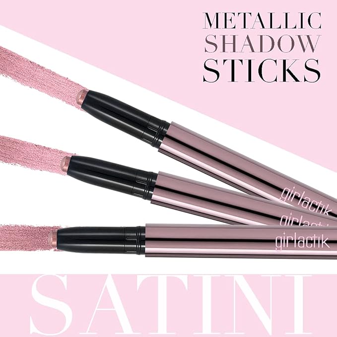 Girlactik Creamy Eyeshadow Stick- Long Lasting and Water-Resistant Shimmering and Matte Colors Eye Shadow Stick Makeup Built-in sharpener - 2 g / .07 oz (Satini)