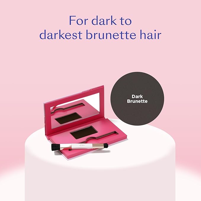eSalon Root Touch Up + Brow Powder Conceal &amp Cover (Dark Brunette) - Hairline Powder for Women - Scalp Concealer &amp Filler for Thinning &amp Gray Hair Coverage - Creates Thicker &amp Fuller-