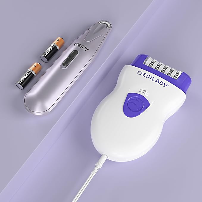 Epilady Face &amp Body Hair Removal Device Bundle Speed Corded Epilator + Esthetic Facial Hair Removal for Women Epilator for Women Legs Arms Underarms Face Bikini (Purple)