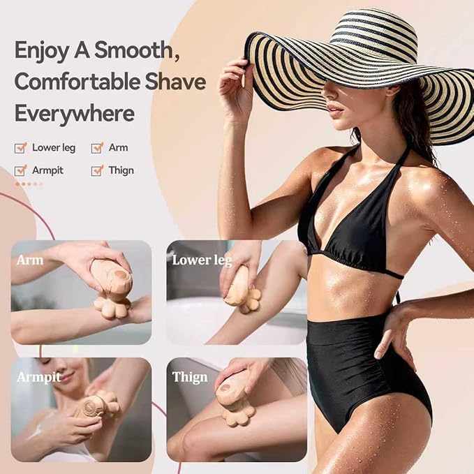 3-in-1 Electric Razor for Women?™s Legs &amp Bald Head IPX7 Waterproof Wet/Dry Grooming Kit with 7D Magnetic Blade 120-Min Type-C Rechargeable Razor Ideal Holiday Gift Mocha