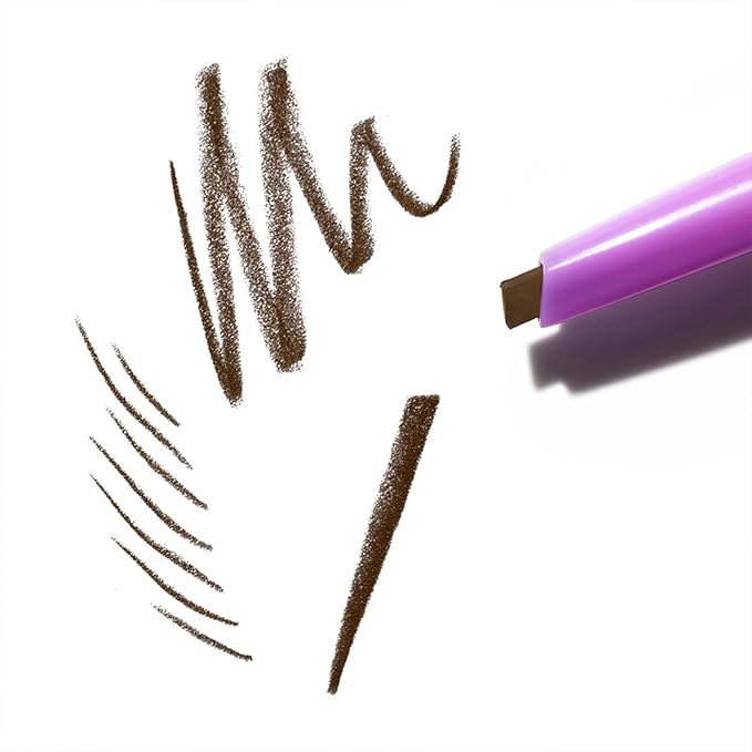 Kosas Brow Pop - Longwear Eyebrow Makeup Dual-Sided Defining Pencil with Castor Oil for Soft Natural Look of Real Hair - Medium Brown