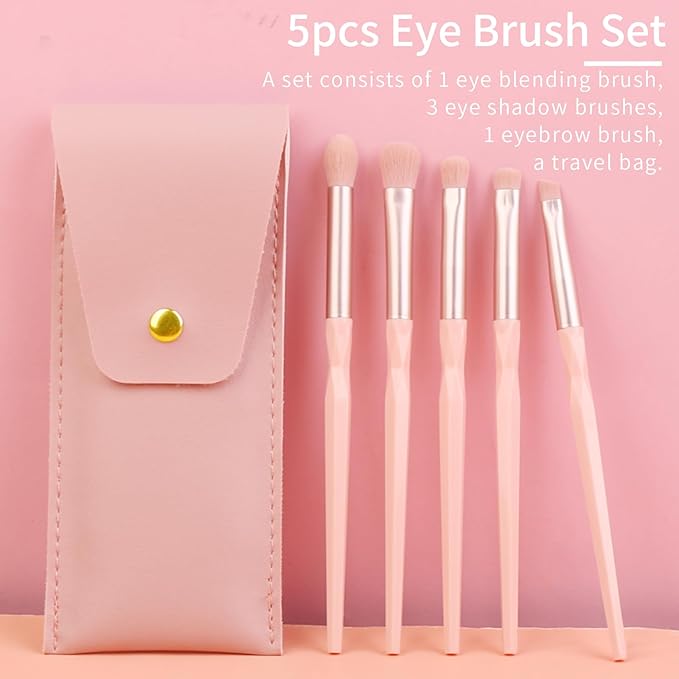Pink Portable Eye Shadow Brush Set Vegan Eyeshadow Brushes Set Small Nose Contour Brush Diamond Eyeshadow Brush Eyeshadow Blending Brush Colorful Eye Makeup Brushes Set Professional.