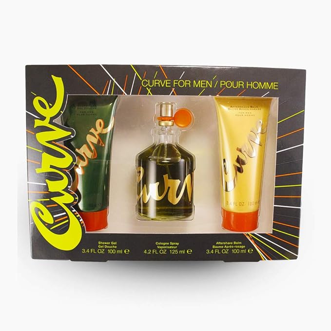 Liz Claiborne Curve 3 Pc. Gift Set (Cologne Spray + After Shave Balm + Shower Gel) for Men 4.2 Fl Ounce