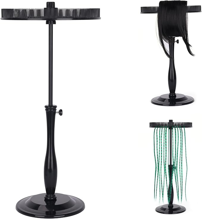 Hair Extension Holder - Storage and Ensuring Your Hair Stable. Applied to Clip Hair Extensions Colors Hair Tinsel Bangs etc. Multifunctional Extension Holder is Suitable for Family and Travel(Black