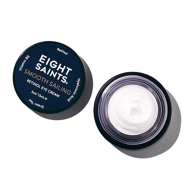 Eight Saints Retinol Eye Cream Natural &amp Organic For Smoothing Fine Lines and Wrinkles and Improve Skin Tone 0.5 Ounces