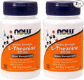 NOW Foods L-Theanine 200 mg 60 Vegetable Capsule (2 Pack)