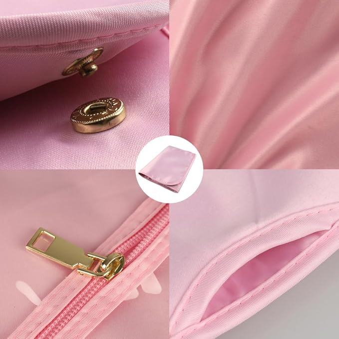 Silk Hair Extension Storage Bag Portable Satin Wig Bags Storage Bags with Hanger for Hairpieces Wooden Hanger Carrier Satin Bags for Wigs Hair Display