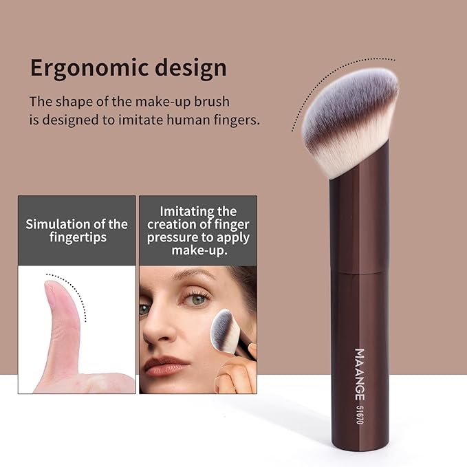 MAANGE 20 Pcs Makeup Brushes with Gift Box Double-End Multi-functional Makeup Brushes for Blending Liquid Powder Concealer Cream Blush BuffeCoffeeBrown