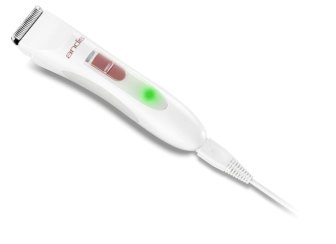 Andis 24630 Women's Personal Electric Trimmer - Detachable Stainless-Steel Blade - for Legs Underarms Hair Removal - Rechargeable Cordless Slim Design - 6-Piece Kit White