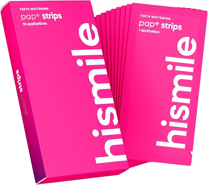 Hismile Teeth Whitening Strips for Sensitive Teeth Peroxide Free Dental White Strips Kit 28 Strips 14 Treatments