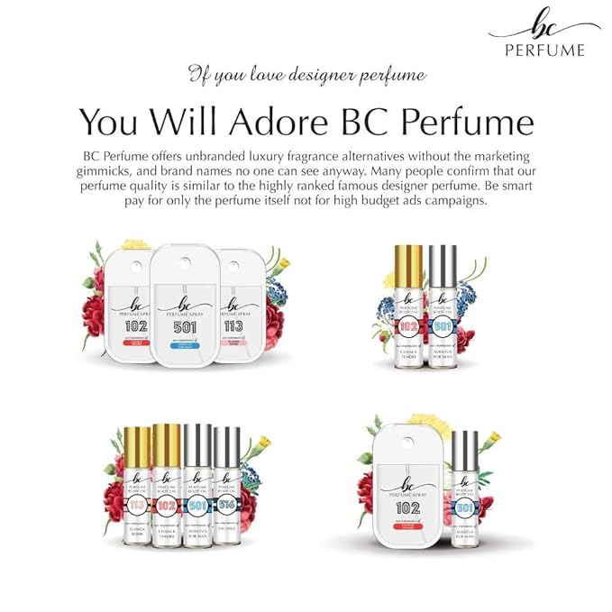 BC Perfume Spray + Body Oil Set Impression of Allure For Her Travel Size Refillable Bottle Long Lasting Eau de CologneFragrance Essential Replica Blend Sample Size For Men &amp Women 10ml+40ml