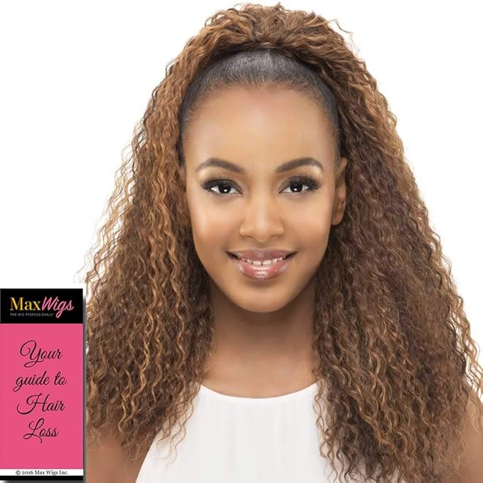 Lemon Pocket Bun Ponytail Color 613 - Vivica Fox Wigs 21 Length Loose Straw Curl New Futura Synthetic Extension Drawstring Combs Bundle MaxWigs Hairloss Booklet