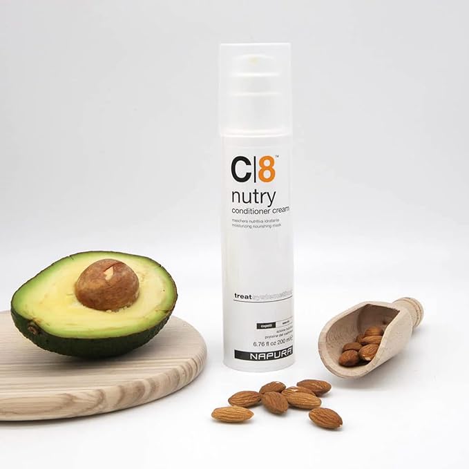 NAPURA C8 Moisturizing Conditioner Cream (6.76 fl oz) for Dry Damaged Hair - Cashmere Proteins Jojoba &amp Avocado Oils - Hydrates Nourishes &amp Adds Shine