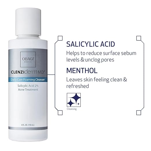 Obagi CLENZIderm M.D. Daily Care Foaming Acne Cleanser ? Acne Treatment with 2% Salicylic Acid (BHA)